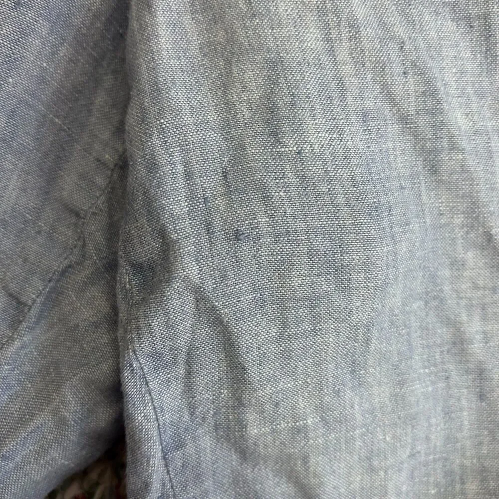 J. Crew Baird McNutt Men's Stanton Blue Linen Flat Front Shorts Size 35